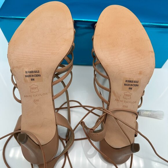 Ann Taylor Women's Strappy Caged Gladiator Lace Up High Heel Shoe, Size 8M, Nude - Picture 10 of 13